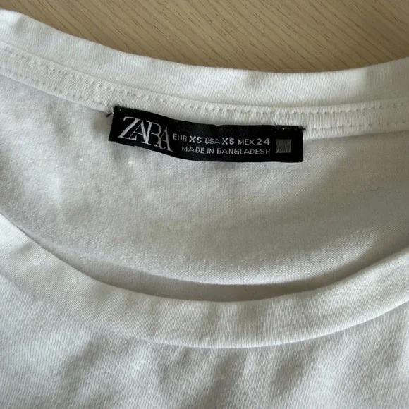Zara Classic White Crop Top - Picture 2 of 5